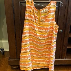 Umgee Orange and Yellow Zigzag Tank Top